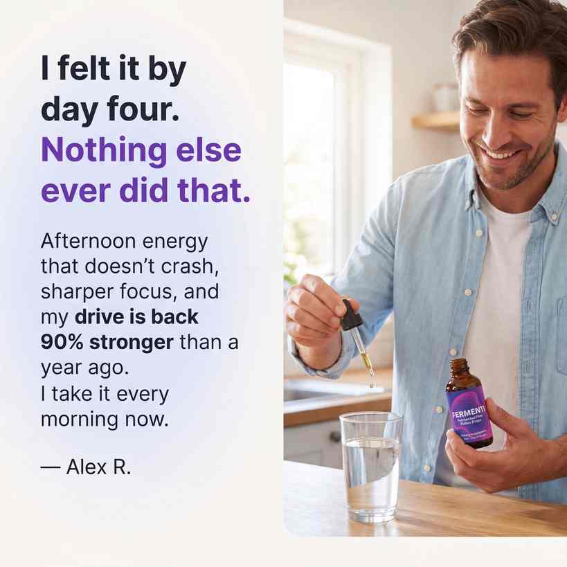 Verified customer Alex R. — felt it by day four on Fermenti pine pollen drops